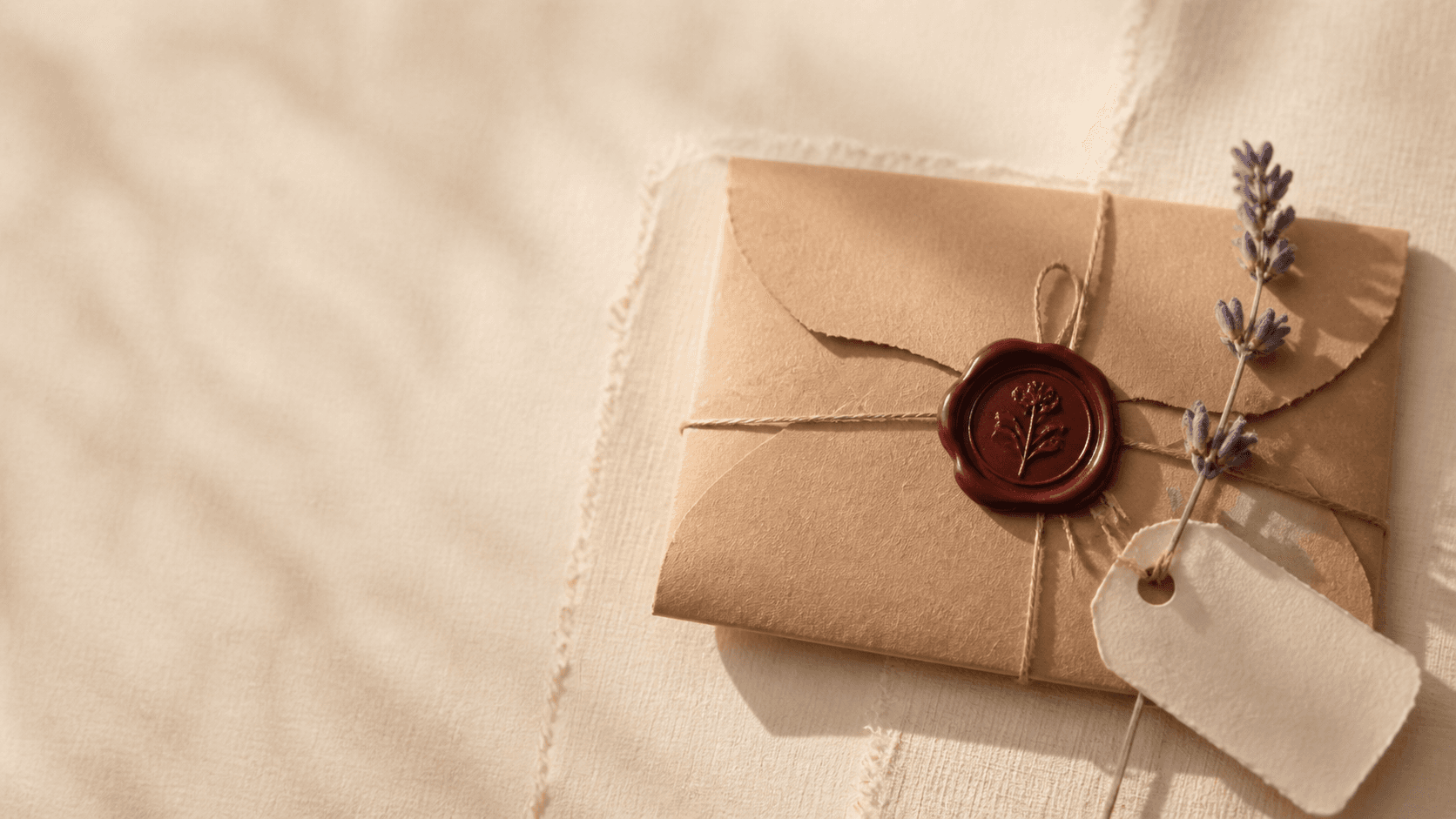 A sealed paper time capsule with lavender